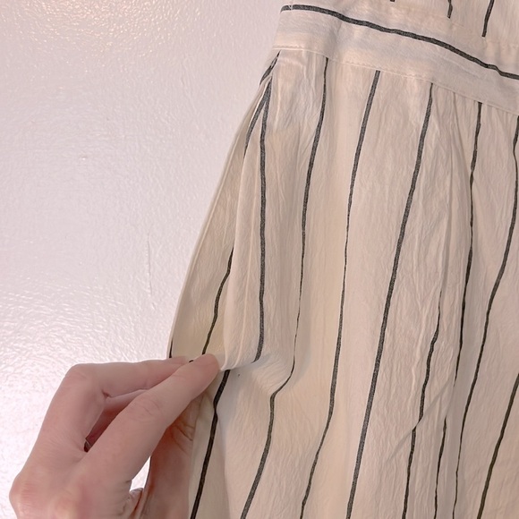 NWT Zara Cotton Blend Striped Casual Wide Leg Coastal Paper Bag‎ Pants Sz XS - Picture 4 of 8